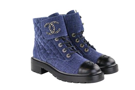 chanel boots 39 5|chanel denim combat boots.